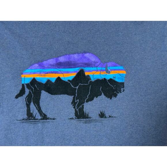 Patagonia Long Sleeve Men's T-Shirt size Medium, Regular Fit; Blue - Picture 7 of 8